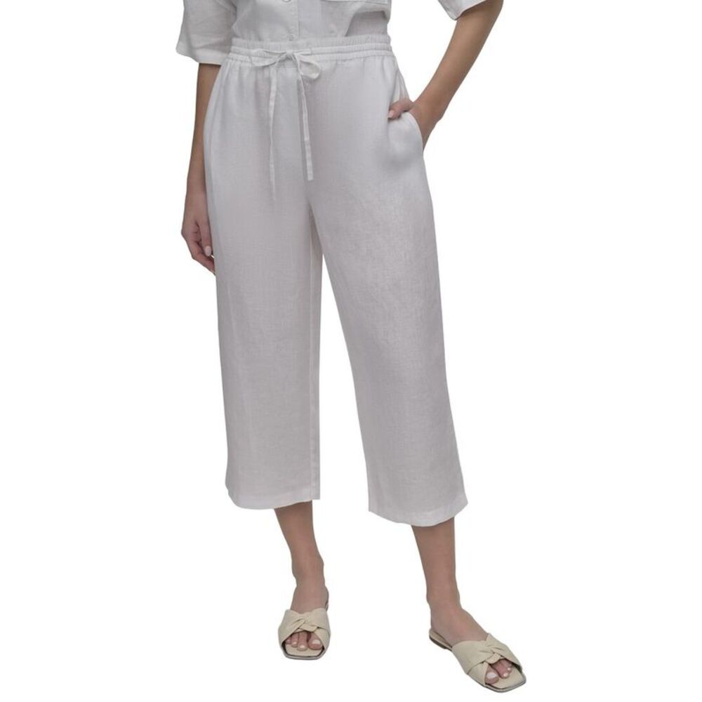 Dkny Womens  Pull-On Straight Leg Linen Pant